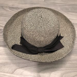 Elegant Black and White Women's Hat with Bow